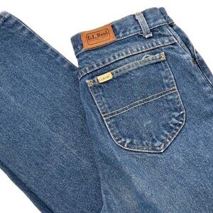 Vintage 70's 80's Denim Bean Ultra High Rise Mom Jeans Straight Union Made 28